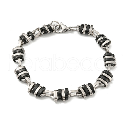 Two Tone 304 Stainless Steel Oval Link Chain Bracelet BJEW-B078-22BP-1