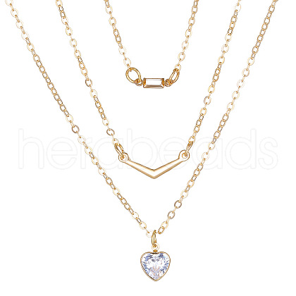 Alloy Crystal Rhinestone 3 Layer Necklaces PW-WGE57FA-02-1