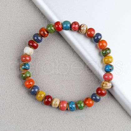 Handmade Porcelain Beaded Stretch Bracelets for Women FS-WG726AB-01-1