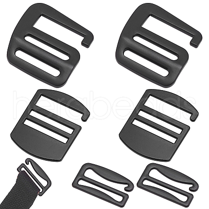 WADORN 6Pcs 3 Style Zinc Alloy Adjustable Buckles FIND-WR0010-85-1