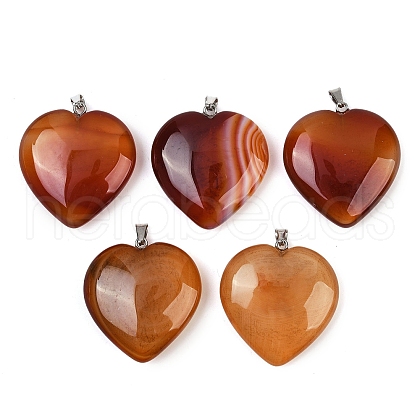 Natural Red Agate Pendants G-S364-006G-1