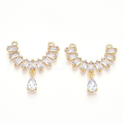 Brass Micro Pave Cubic Zirconia Pendants KK-N254-238G-1