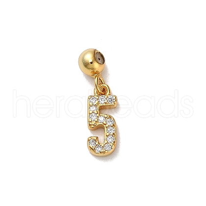925 Sterling Silver Micro Pave Clear Cubic Zirconia European Dangle Charms STER-A045-01G-5-1