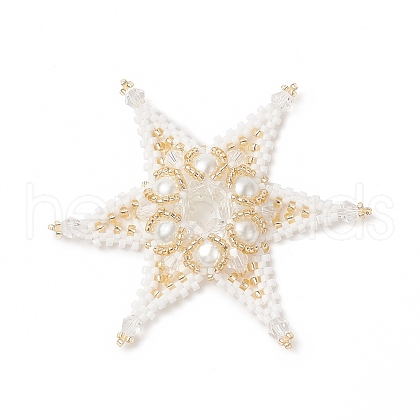 Seed Beads Beaded Charms PALLOY-MZ00102-01-1