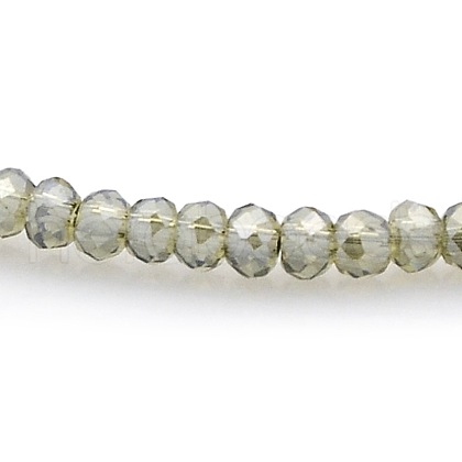 Pearl Luster Plated Faceted Rondelle Glass Beads Strands GLAA-A024A-PL03-1