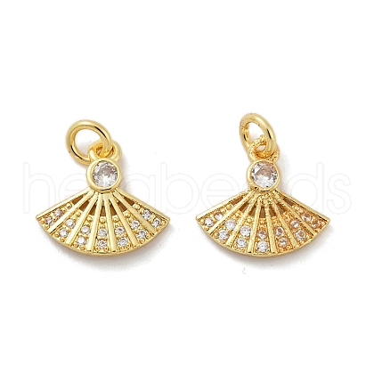 Brass Micro Pave Cubic Zirconia Pendants KK-U073-03G-1