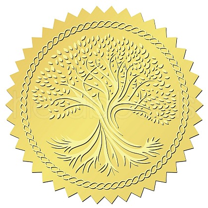 34 Sheets Self Adhesive Gold Foil Embossed Stickers DIY-WH0509-007-1