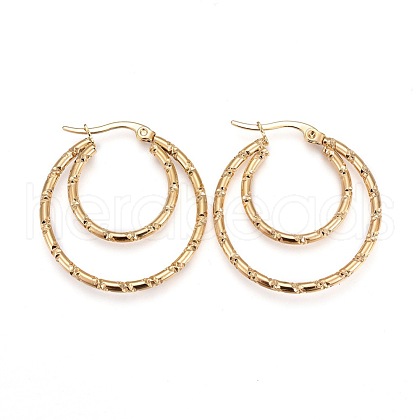 304 Stainless Steel Hoop Earrings EJEW-F188-12G-1