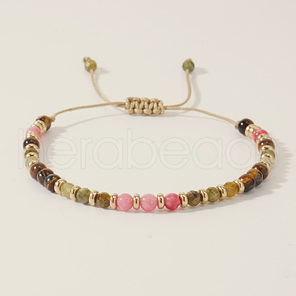 Vintage Style Colorful Natural Lapis Lazuli Handmade Beaded Braided Bracelets FY0838-2-1