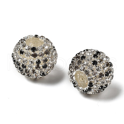 Sparkle Glass Rhinestone Round Beads OACR-S048-01I-1