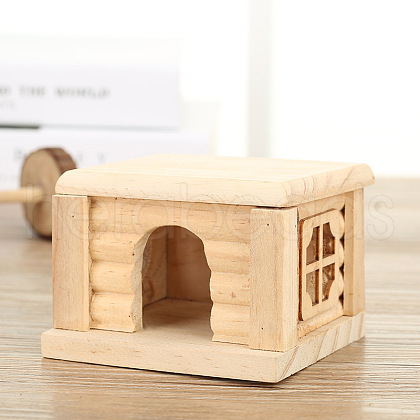 Pine Wood Hamster House DIY-WH0190-42-1