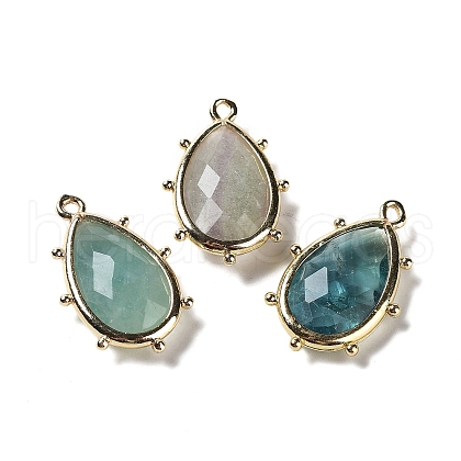 Natural Green Fluorite Pendants G-B009-02G-P-1