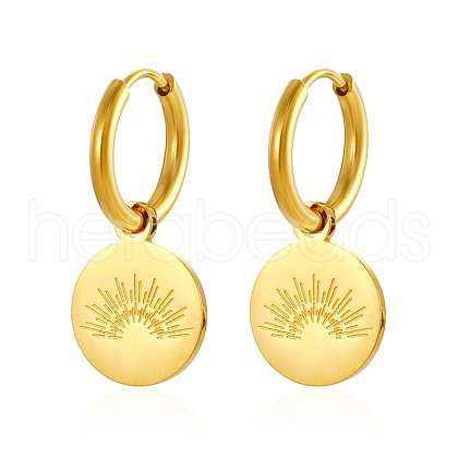 Simple Stainless Steel Flat Round Hoop Earrings RG7887-2-1