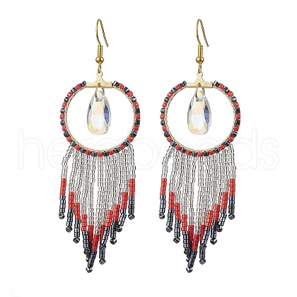 Seed Glass Dangle Earring EJEW-MZ00187-1