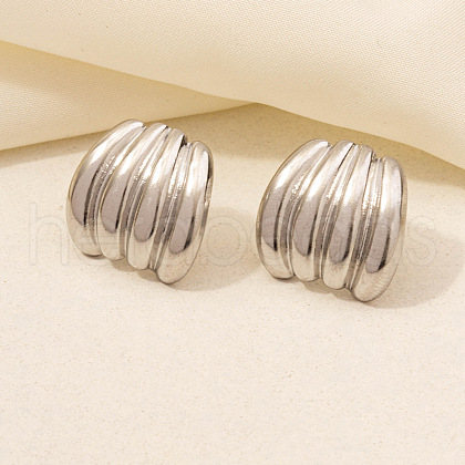 Non-Tarnish Stylish Irregular Stainless Steel Web Stud Earrings for Women CF3363-9-1