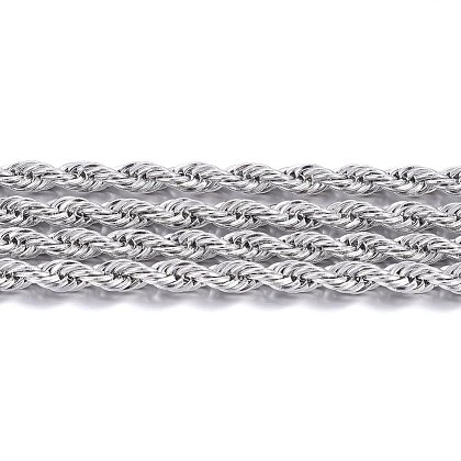 Tarnish Resistant 304 Stainless Steel Rope Chains CHS-H020-04P-1