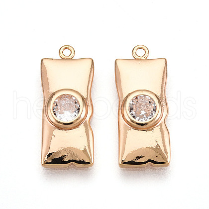 Brass Micro Pave Cubic Zirconia Pendants ZIRC-T016-16-1