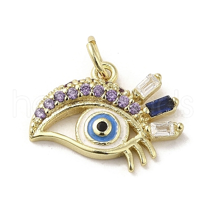 Brass Micro Pave Cubic Zirconia Pendants KK-E092-11G-04-1