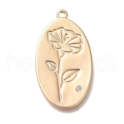 Mother's Day Brass Micro Pave Cubic Zirconia Pendants KK-U038-05G-07-1