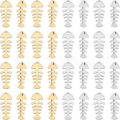 Unicraftale 40Pcs 2 Colors 304 Stainless Steel Pendants STAS-UN0028-46-1