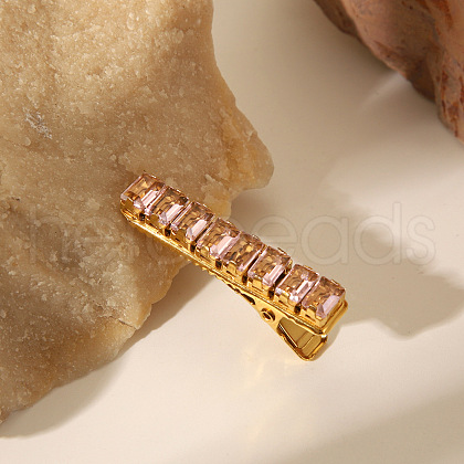 Stainless Steel Alligator Hair Clip with Cubic Zirconia IR0692-1-1