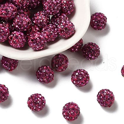 Pave Disco Ball Beads X1-RB-A130-10mm-16-1