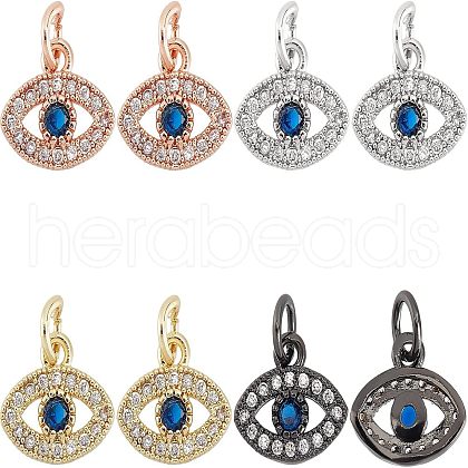 SUPERFINDINGS 12Pcs 6 Style Brass Pendants KK-FH0004-31-1