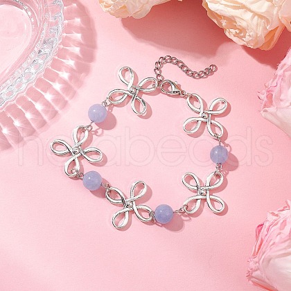 Alloy Natural Other Quartz Link Bracelets for Women BJEW-JB11684-02-1
