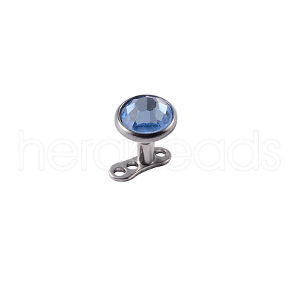 Stainless Steel Rhinestone Dermal Anchor Base/Top for Women Men WGB1D88-37-1