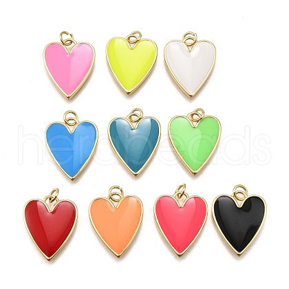Brass Enamel Pendants KK-K401-14G-1