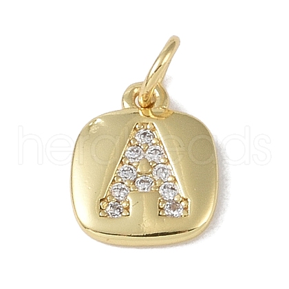 Rack Plating Brass Micro Pave CLear Cubic Zirconia Charms KK-E110-14G-A-1