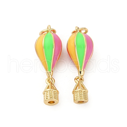 Brass Enamel Pendants KK-Q098-06G-1