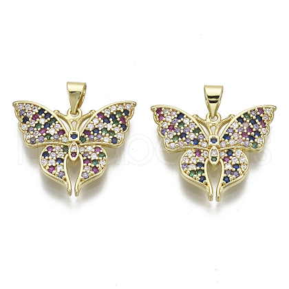 Brass Micro Pave Cubic Zirconia Pendants ZIRC-N039-044-NF-1