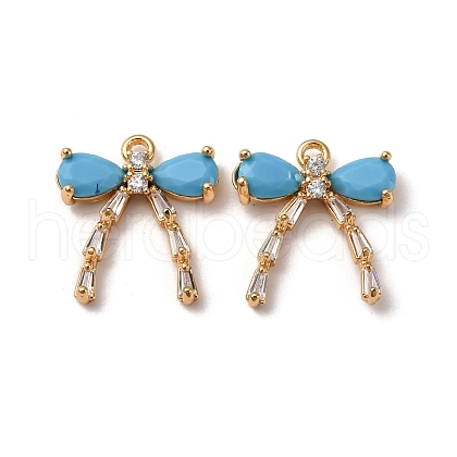 Brass Micro Pave Cubic Zirconia Pendants KK-Z112-36G-02-1