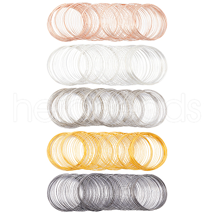 SOFPLATE 500Pcs 5 Colors Steel Memory Wire FIND-SP0002-10-1