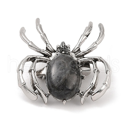 Natural Larvikite Brooches G-A224-01AS-11-1
