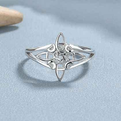 Witch Knot 925 Sterling Silver Finger Rings for Women FS-WG40E9F-01-1