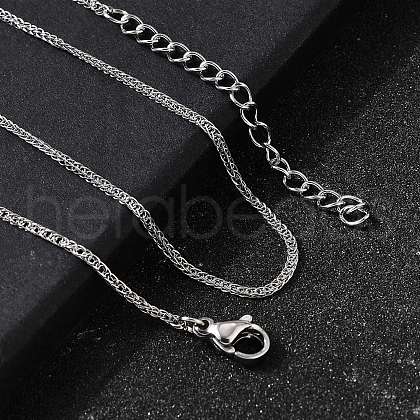 1.2MM 304 Stainless Steel Wheat Chain Necklaces for Men STAS-V011-03A-P-1