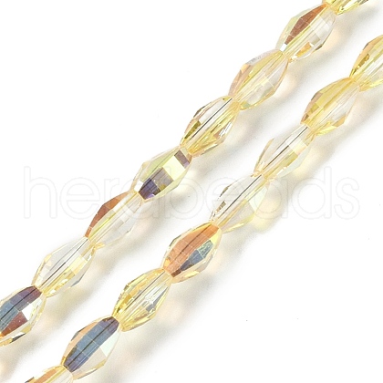 Electroplate Glass Beads Strands GLAA-Q101-03B-HP02-1