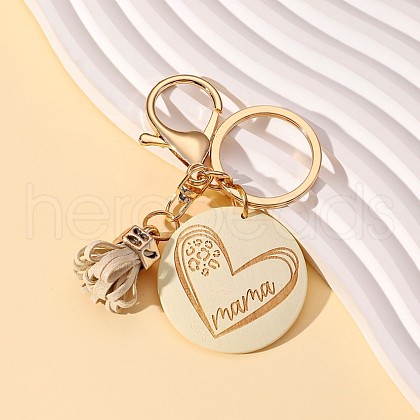 Wood Tassel Pendant Keychain PW-WGB64D8-05-1