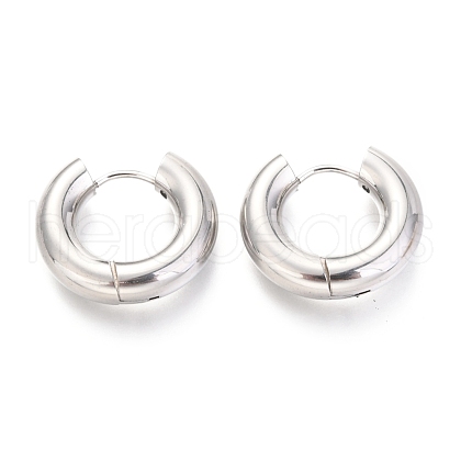 202 Stainless Steel Huggie Hoop Earrings EJEW-O087-08F-P-1