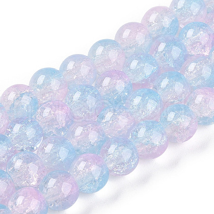 Transparent Crackle Glass Bead Strands GLAA-T025-8mm-02B-1