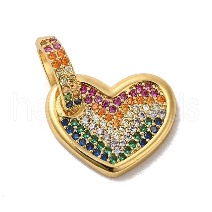 Rack Plating Brass Micro Pave Cubic Zirconia Pendants KK-K377-75G-1