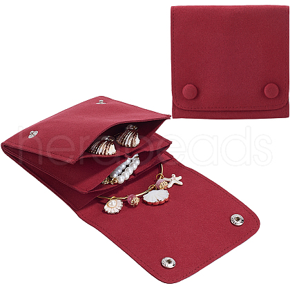 Beebeecraft 2Pcs Microfiber Cloth Jewelry Storage Bags with Brass Button ABAG-BBC0001-17B-01-1