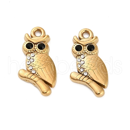 304 Stainless Steel Rhinestone Pendant STAS-U047-01G-02-1