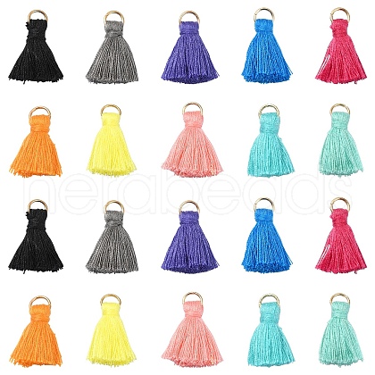 20Pcs 10 Colors Polycotton(Polyester Cotton) Tassel Pendant Decorations FIND-YW0004-57-1