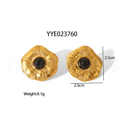 Elegant Stainless Steel Lotus Flower Stud Earring for Women XU3448-3-1