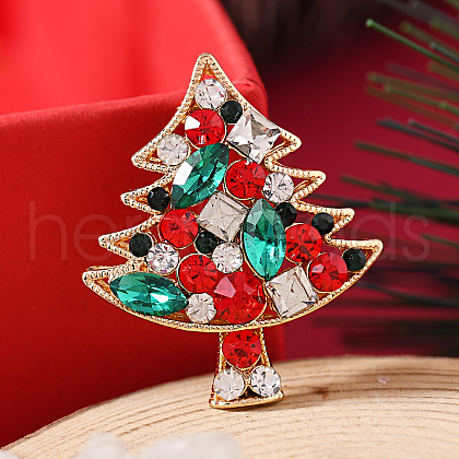 Christmas Theme Alloy Rhinestone Brooch Pin LK2414-14-1