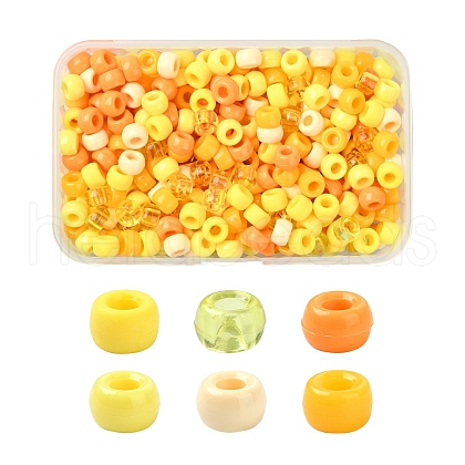 480Pcs 6 Colors Opaque & Transparent Plastic Beads KY-YW0001-75E-1