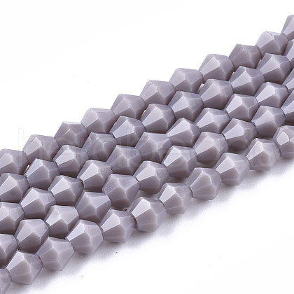 Opaque Solid Color Glass Beads Strands GLAA-Q080-4mm-B01-1
